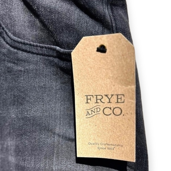 🌻NEW w.tag Frye and Co. Gray Wash Mid Rise Cropped Button-Fly Jeans Size 24W - Picture 8 of 9